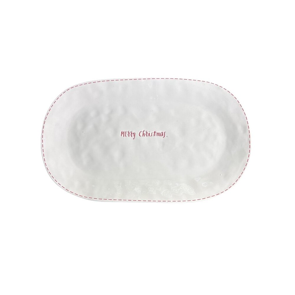 Rae Dunn Artisan Collection by Magenta "Merry Christmas" Oval Serving Platter 14